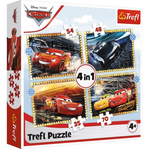 Trefl Puzzle 4in1 Verdák 3 Vigyázz Kész Rajt