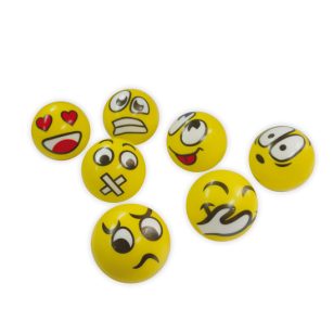   Play WITH Fun Stresszlabda 6,3 Cm Sárga Vegyes Emoji Minta Rugalmas
