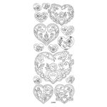 Matrica 9x24cm Szinezhető Szív Vintage 1 ív/bliszter