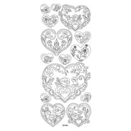 Matrica 9x24cm Szinezhető Szív Vintage 1 ív/bliszter