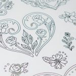 Matrica 9x24cm Szinezhető Szív Vintage 1 ív/bliszter