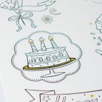 Matrica 9x24cm Szinezhető Születésnap 1 ív/bliszter