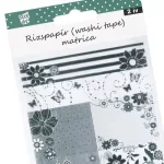 Stick Art Washi Tape Rizspapír Matrica Fekete Fehér Virág Minta 2 ív/bliszter