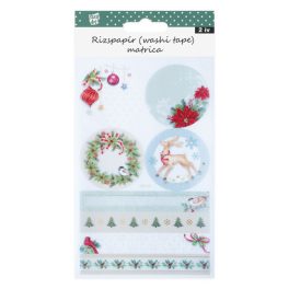   Stick Art Washi Tape Rizspapír Matrica Karácsonyi Minta 2 ív/bliszter