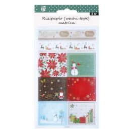   Stick Art Washi Tape Rizspapír Matrica Hóemberes Minta 2 ív/bliszter