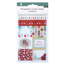   Stick Art Washi Tape Rizspapír Matrica Hópehelyminta 2 ív/bliszter