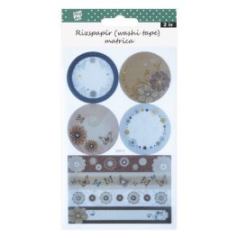   Stick Art Washi Tape Rizspapír Matrica Pillangó és Virág Minta 2 ív/bliszter