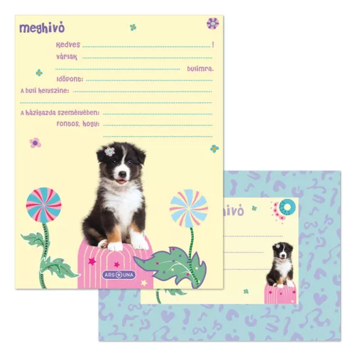 Ars Una Partimeghívó Borítékkal 10 Darab/Csomag Cute Animals- Aussie (5528) 26