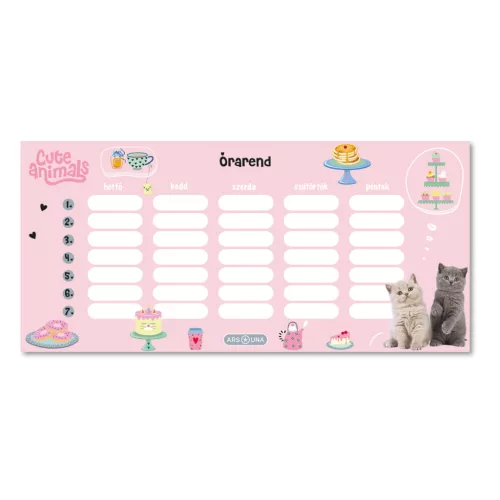 Ars Una Órarend Egylapos Cute Animals-Tea Party (5532) 26