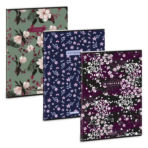 Ars Una Extra Kapcsos Füzet A/4 Vonalas Flowery-Sakura-Navy Mix (5591) 26