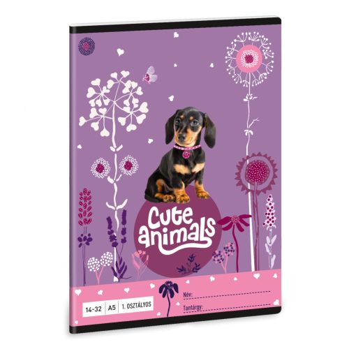 Ars Una Füzet A/5 I. Oszt. Vonalas Cute Animals Puppy 5369