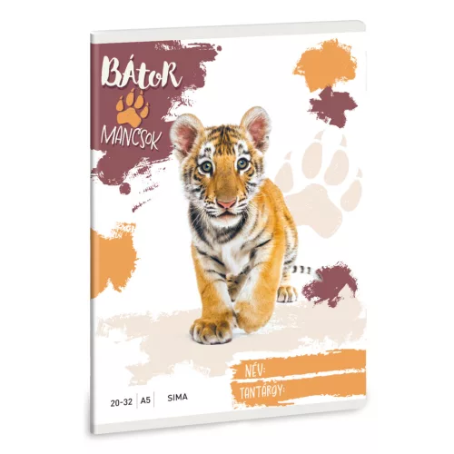 Ars Una Füzet Sima A/5 Bátor Mancsok-Tigris (5501) 25