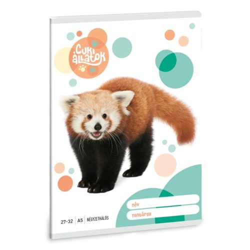 Ars Una Füzet A/5 Kockás Cuki Vörös Panda 5309