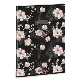   Ars Una Extra Kapcsos Füzet A/4 Sima Flowery Black (5374) 24