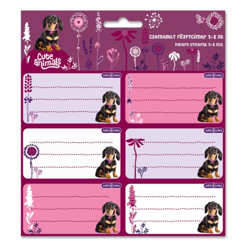 Ars Una Füzetcímke Csomagolt 3x6 Darab Cute Animals Puppy (5369) 24