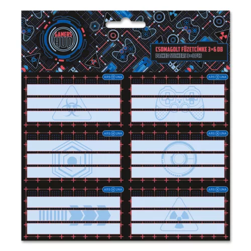 Ars Una Füzetcímke Csomagolt 3x6 Darab Gamers Hud (5525) 26