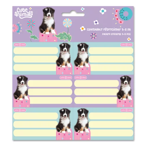 Ars Una Füzetcímke Csomagolt 3x6 Darab Cute Animals- Aussie (5528) 26