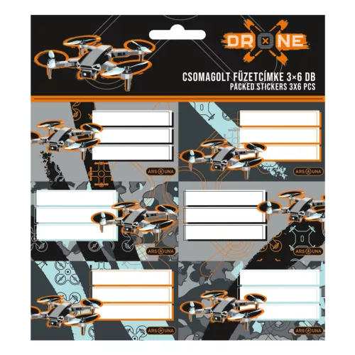 Ars Una Füzetcímke Csomagolt 3x6 Darab Drone X (5538) 26