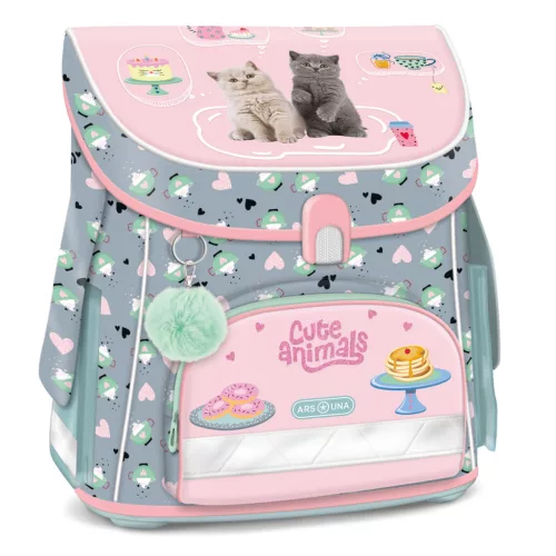 Ars Una Iskolatáska Kompakt Easy Mágneszáras Cute Animals-Tea Party (5532) 26