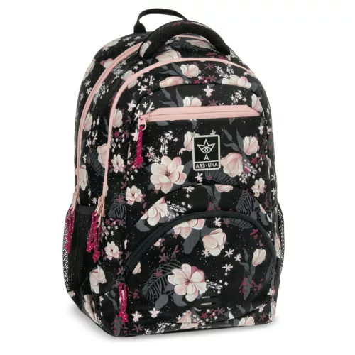 Ars Una Hátizsák Ergonomikus 27 Literes Flowery Black 5374