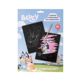 Bluey Képkarcoló Készlet 2 Képpel Fa Kaparóval