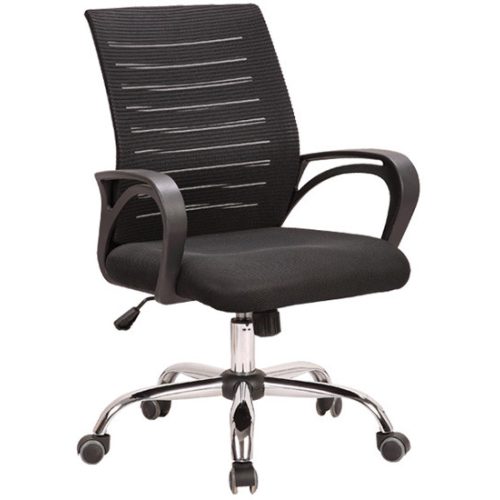 OfficeArt Bergen Irodai Forgószék Fekete Hálós Szövet Műanyag Karfával