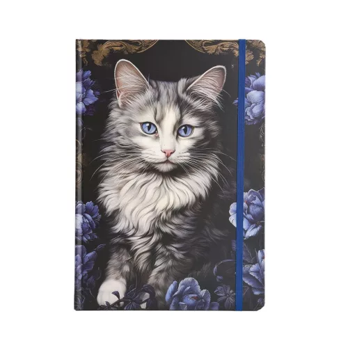Argus Keményfedeles Notesz B/5 Vonalas 96 Lapos Kék Gumival Cat