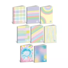   Blasetti Spirálfüzet A/4 Négyzetrácsos 60 Lapos Lyukasztott Perforált One Color Pastelplus Vegyes Mintákban