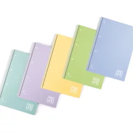   Blasetti Spirálfüzet A/5 Vonalas 80 Lapos Műanyag Borítós Lyukasztott Perforált One Color Pastel Vegyes Mintákban