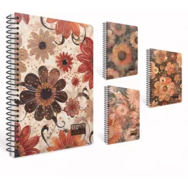   Gipta Spirálfüzet 17x24 cm 100 Lapos Négyzetrácsos Brown Book Vegyes Minta