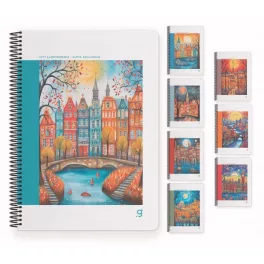  Gipta Spirálfüzet 17x24 cm 80 Lapos Négyzetrácsos City Vegyes Minta