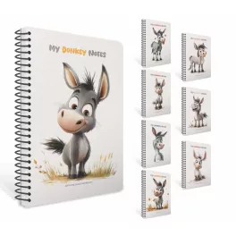   Gipta Spirálfüzet B/5 Vonalas 80 Lapos Donkey Notes Vegyes Mintákban