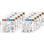 Heyda Színező 15x13 cm 10 Mintával Vízzel Tölthető Ecsettel Dinoszaurusz