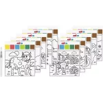 Heyda Színező 15x13 cm 10 Mintával Vízzel Tölthető Ecsettel Farm