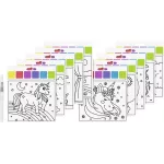 Heyda Színező 15x13 cm 10 Mintával Vízzel Tölthető Ecsettel Unikornis