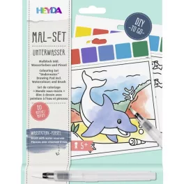   Heyda Színező 15x13 cm 10 Mintával Vízzel Tölthető Ecsettel Tengeri Állatok