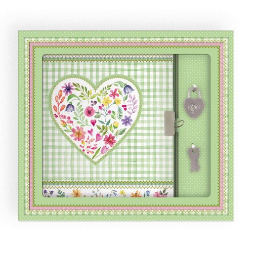 Argus Emlékkönyv 15,5X18 cm 60 Lapos Lakattal Szív