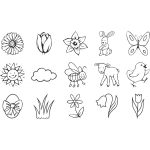 Heyda Nyomda Készlet 15 Darab/Készlet Tavasz Fekete Bélyegpárnával