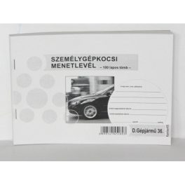   Személygépjármű Menetlevél A/5 100 Lapos Fekvő D.GÉPJ.36