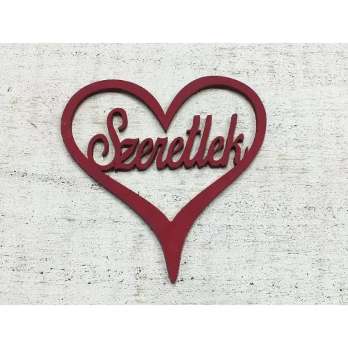 Fa - Szeretlek Szívben Meggypiros 10 cm