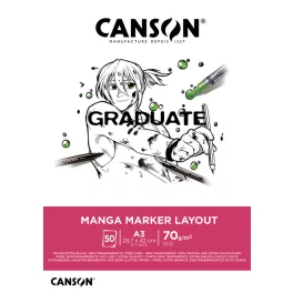   Canson Rajzlaptömb Ultrafehér Manga A/3 200 Gramm Álló Fejben Ragasztott 30 Ív/Tömb Graduate