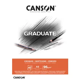   Canson Vázlatpapír Tömb Fehér A/5 96 Gramm Álló Fejben Ragasztott 40 Ív/Tömb Graduate