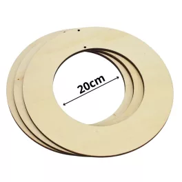 Decorolla Natúr Fa Karika Lapos 20 cm 3 Darab/Csomag