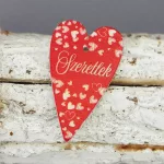 Fa Tábla Szeretlek Felirattal 6 cm 5 Darab/Csomag Piros