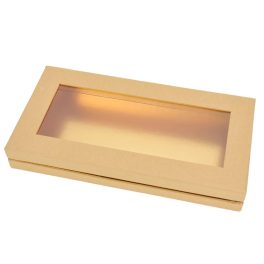 Decorolla Papírdoboz Téglalap Natúr Arany Belsővel