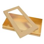 Decorolla Papírdoboz Téglalap Natúr Arany Belsővel