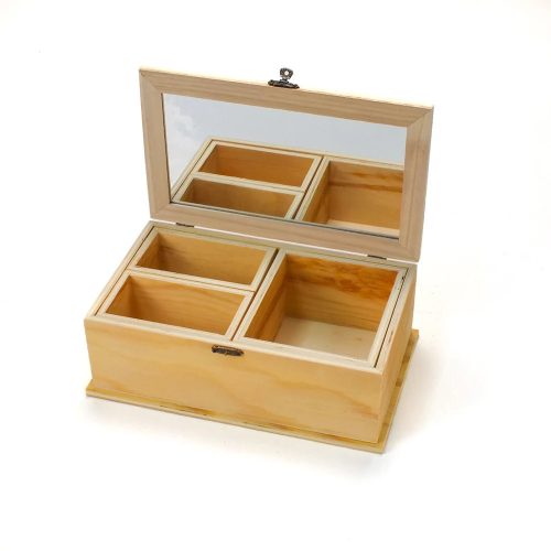 Decorolla Ékszertartó Doboz Natúr Fa