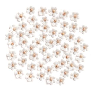 DP Craft Papír Virágok 1 cm 60 darab/csomag Fehér