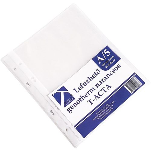 T-Acta Genotherm Lefűzhető Tasak A/5 40 mikron 100 Darab/Csomag narancsos