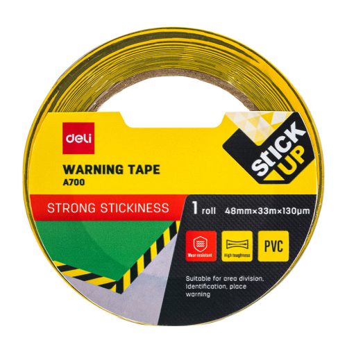 Deli Ragasztószalag Jelölő 48 mm x 33 m 230 mic PE Fekete-Sárga